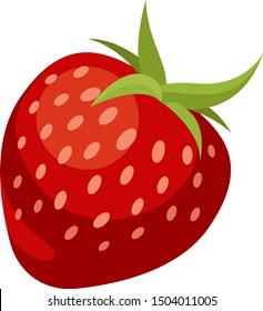 Strawberry colorful logo. Strawberry cartoon style symbol. Isolated on a white background.
