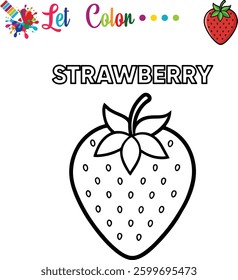 Strawberry Coloring Page for Kids Printable Activity for Preschool Learning and Fun