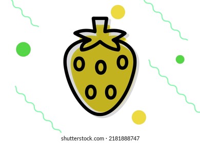 Strawberry con symbol sign from modern fruits and vegetables collection for mobile concept and web apps design.  Food, harvest, and plant related.  can be used for various purposes printable projects.