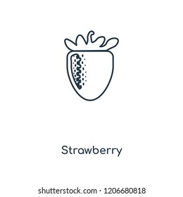 Strawberry concept line icon. Linear Strawberry concept outline symbol design. This simple element illustration can be used for web and mobile UI/UX.