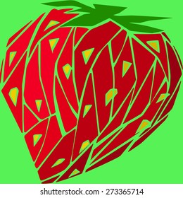 Strawberry consisting of polygons and triangles
