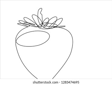 Strawberry. Continuous line