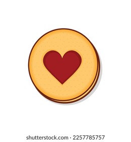 Erdbeerekse, Kekse mit Berieselung, Bisskekse, Brustkekse, Kekse mit Berieselung, Plätzchen, Vektorgrafik-Design-Symbol