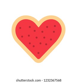 strawberry cookies icon,christmas food flat design