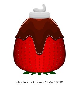 Strawberry covered in chocolate. Vector illustration design