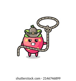 the strawberry cowboy with lasso rope , cute design