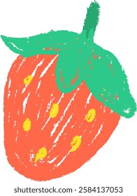 Strawberry Crayon Pencil Art Vector Illustration