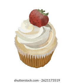 Creme de morango cupcake pão sobremesa comida
