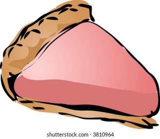 Strawberry cream Pie, hand drawn retro illustration