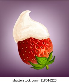 Strawberry with cream vector