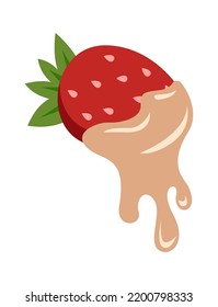 Fresa con crema. Ilustración del vector