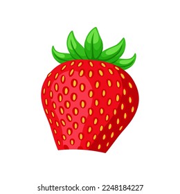 Strawberry for creating your own ice cream. Strawberry cartoon illustration. Summer, sundae concept