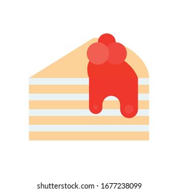 Ilustración vectorial de crepe de fresa, icono de diseño plano