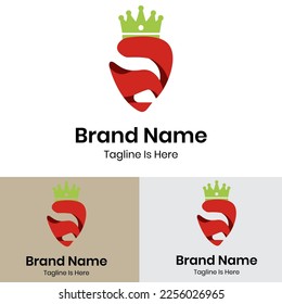 
 Strawberry with crown logo design
