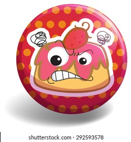Strawberry custard with angry face