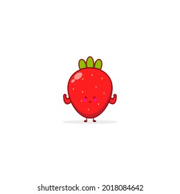 Strawberry  cute character illustration smile happy mascot logo kids play toys template