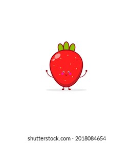 Strawberry  cute character illustration smile happy mascot logo kids play toys template