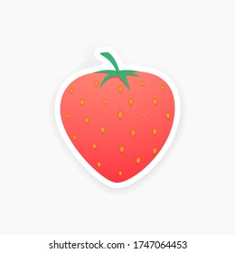 Fresa. Carácter vectorial de fruto corto aislado en blanco