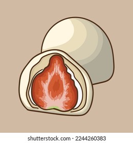 Strawberry Daifuku. Traditional Japanese pastries