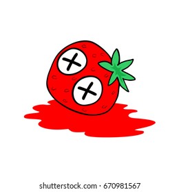 strawberry dead illustration