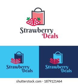 Plantilla vectorial de diseño del logotipo de Strawberry Deals
