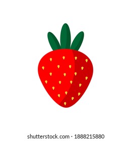 Strawberry. Design element for Valentine's Day. Flat illustration with red strawberries