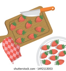 Strawberry design, Fruit healthy organic food sweet and nature theme Vector illustration