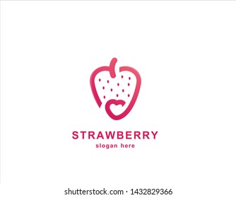 Strawberry design logo- white background 