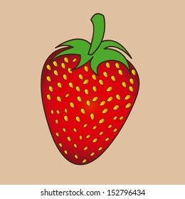 strawberry design over pink background vector illustration 
