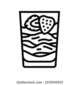 strawberry dessert line icon vector. strawberry dessert sign. isolated contour symbol black illustration