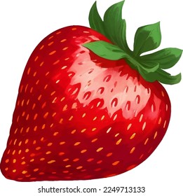 Strawberry Detailed Beautiful Hand Drawn Vector Illustration