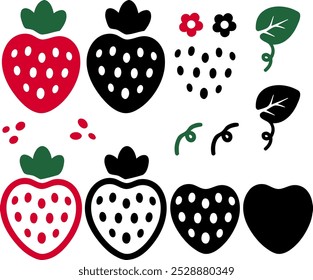 Strawberry digital designs for printing or cutting