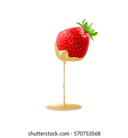 Strawberry Dipped in White Chocolate Fondue for Design