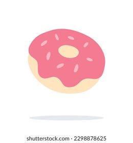 Strawberry Donut flat and illustration