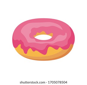 Strawberry donut.
Sweet sugar cakes. vector 