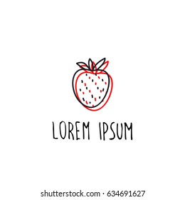 strawberry doodle icon