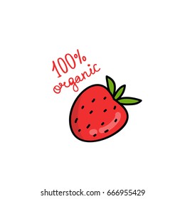 strawberry doodle icon