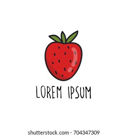 strawberry doodle icon