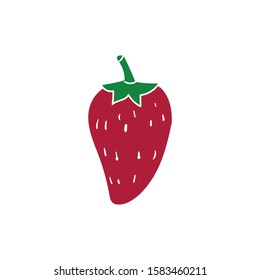 strawberry doodle icon vector hand drawing 