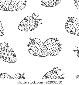 Strawberry doodle seamless
