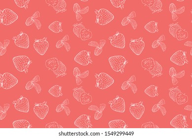 Strawberry Doodle Seamless Pattern Design