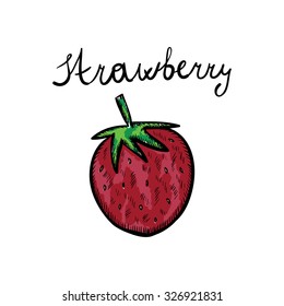 Strawberry doodle. Simple sketch.