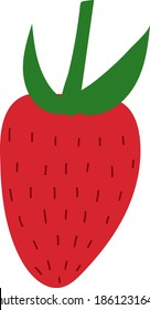 Erdbeere im Doodle-Stil, süße Vektorgrafik