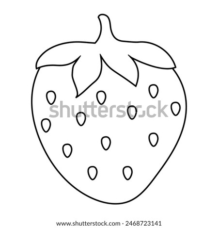 Strawberry doodle style flat vector outline for coloring book