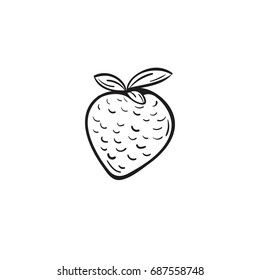 Strawberry doodle Vector icon