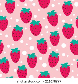 Strawberry Dot Seamless Repeat Wallpaper