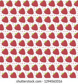 Strawberry and dots vector pattern background	