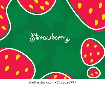 Strawberry drawing, Fruit hand drawn, vector illustration.