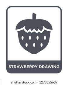 strawberry drawing icon vector on white background, strawberry drawing trendy filled icons from Bistro and restaurant collection, strawberry drawing vector illustration