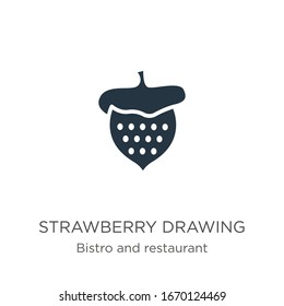 Strawberry drawing icon vector. Trendy flat strawberry drawing icon from bistro and restaurant collection isolated on white background. Vector illustration can be used for web and mobile graphic 